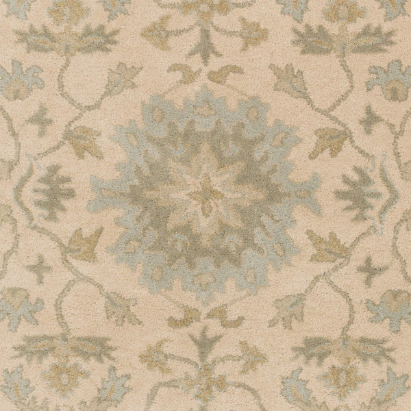 Livabliss Caesar Hand Tufted Wool Area Rug Traditional Pattern for Living Room or Dining Light Beige, Pa 6' x 6' Round CAE1161-6RD