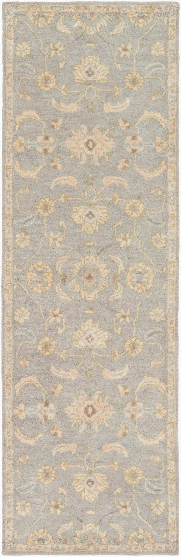 Livabliss Caesar Hand Tufted Wool Area Rug Classic Traditional Pattern for Living Room Pale Blue, Beig 3' x 12' CAE1162-312