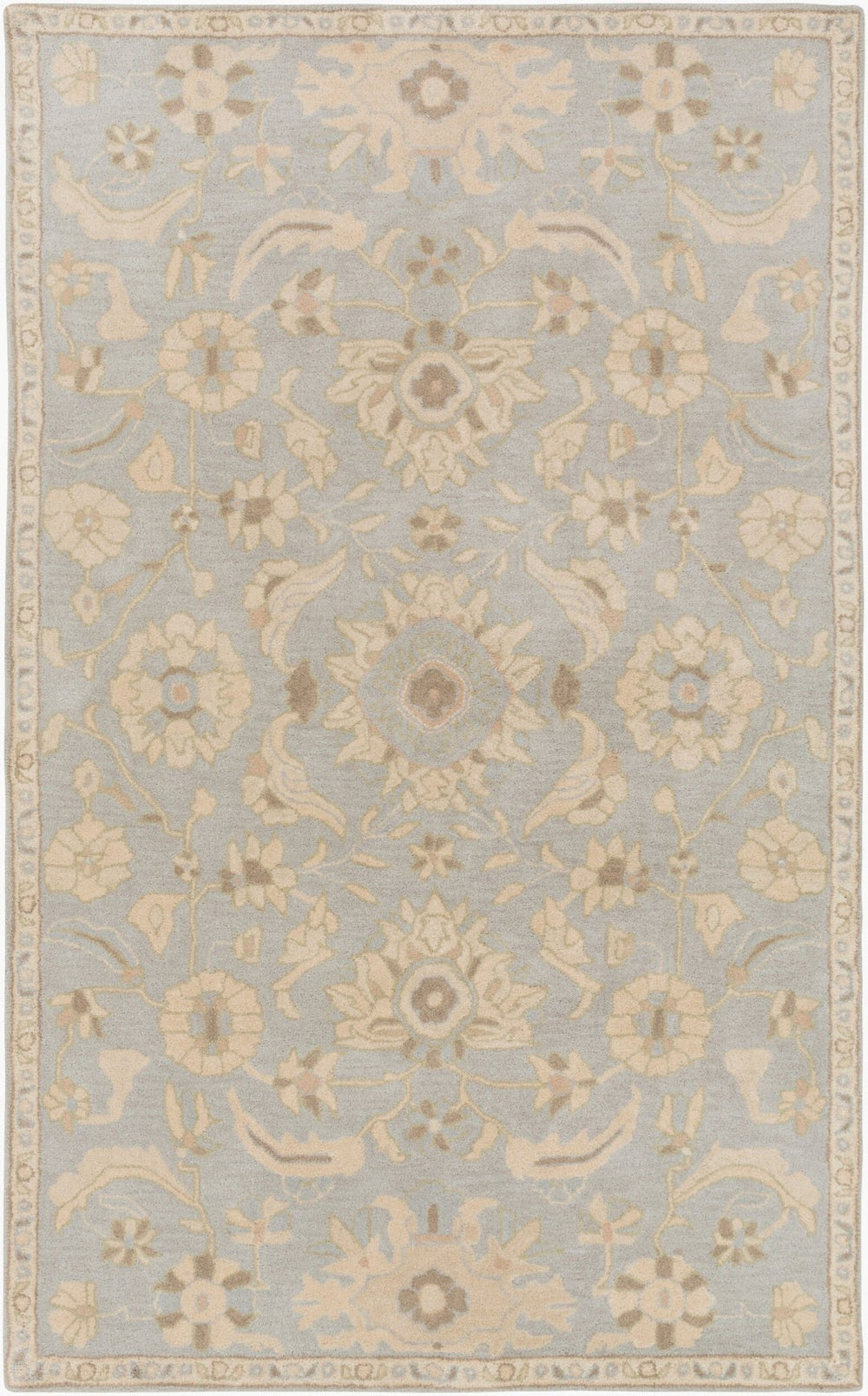 Livabliss Caesar Hand Tufted Wool Area Rug Classic Traditional Pattern for Living Room Pale Blue, Beig 2' x 3' CAE1162-23