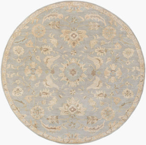 Livabliss Caesar Hand Tufted Wool Area Rug Classic Traditional Pattern for Living Room Pale Blue, Beig 9'9" x 9'9" Round CAE1162-99RD