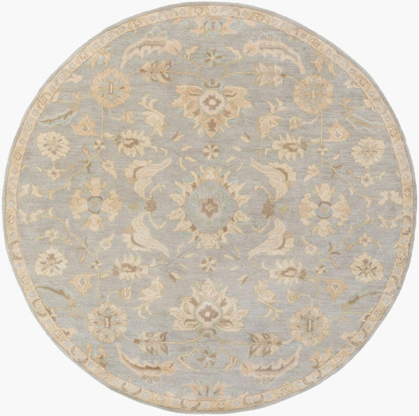 Livabliss Caesar Hand Tufted Wool Area Rug Classic Traditional Pattern for Living Room Pale Blue, Beig 9'9" x 9'9" Round CAE1162-99RD