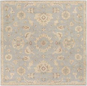 Livabliss Caesar Hand Tufted Wool Area Rug Classic Traditional Pattern for Living Room Pale Blue, Beig 9'9" x 9'9" Square CAE1162-99SQ