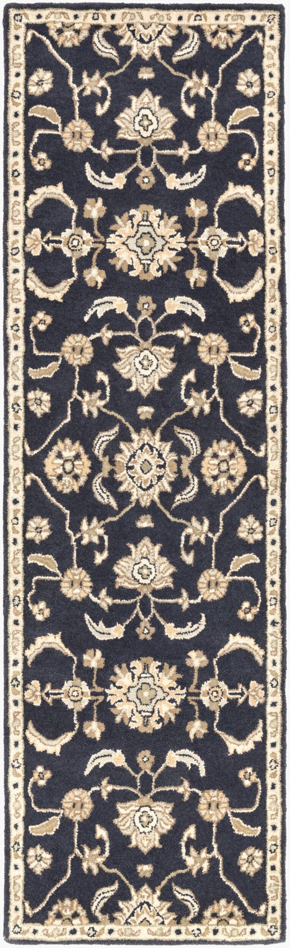Livabliss Caesar Hand-tufted Wool Area Rug with Traditional Pattern for Large Living Spaces Ink Blue, Light 3' x 12' CAE1164-312