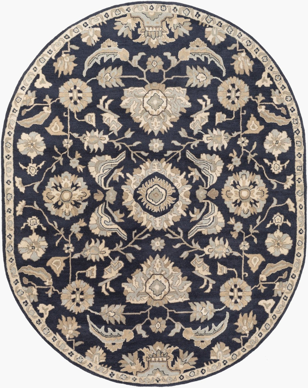 Livabliss Caesar Hand-tufted Wool Area Rug with Traditional Pattern for Large Living Spaces Ink Blue, Light 8' x 10' CAE1164-810OV