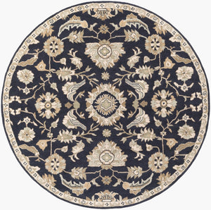 Livabliss Caesar Hand-tufted Wool Area Rug with Traditional Pattern for Large Living Spaces Ink Blue, Light 6' x 6' Round CAE1164-6RD