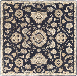 Livabliss Caesar Hand-tufted Wool Area Rug with Traditional Pattern for Large Living Spaces Ink Blue, Light 6' x 6' Square CAE1164-6SQ