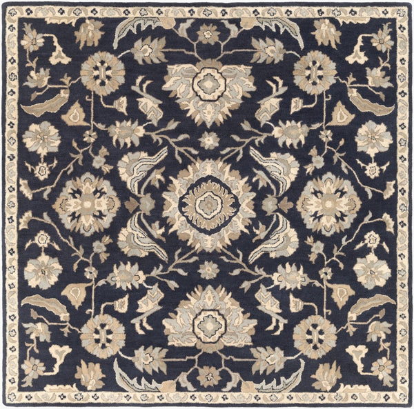 Livabliss Caesar Hand-tufted Wool Area Rug with Traditional Pattern for Large Living Spaces Ink Blue, Light 6' x 6' Square CAE1164-6SQ
