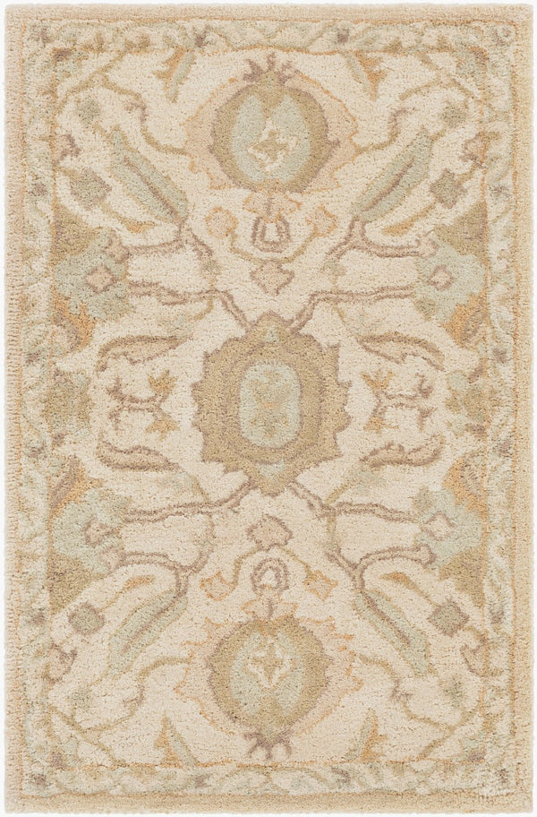 Livabliss Caesar Hand Tufted Wool Area Rug Traditional Pattern for Living Room or Dining Space Cream, Light Br 2' x 3' CAE1166-23