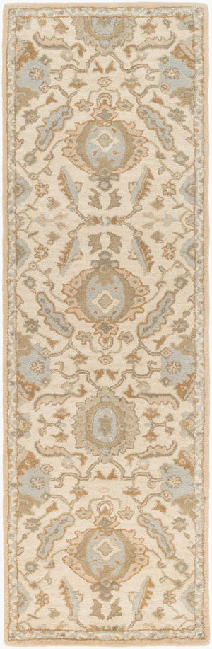 Livabliss Caesar Hand Tufted Wool Area Rug Traditional Pattern for Living Room or Dining Space Cream, Light Br 2'6" x 8' CAE1166-268