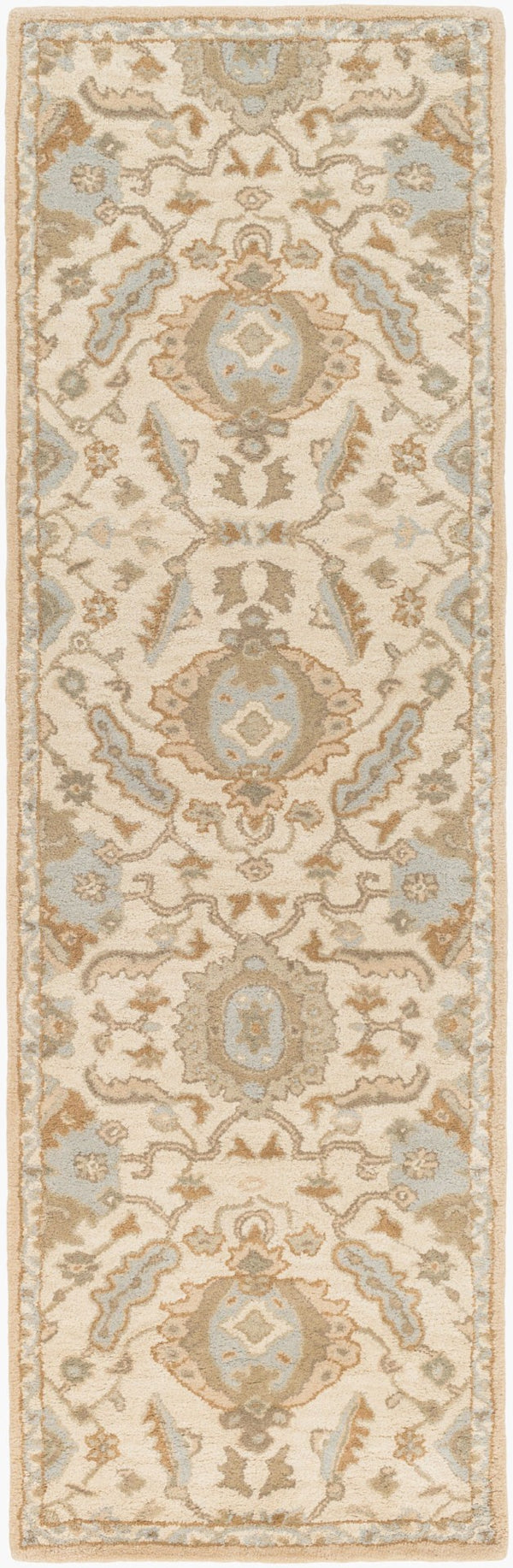 Livabliss Caesar Hand Tufted Wool Area Rug Traditional Pattern for Living Room or Dining Space Cream, Light Br 2'6" x 8' CAE1166-268