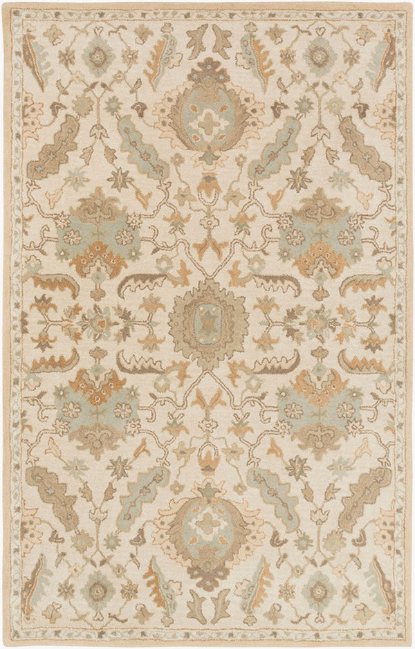 Livabliss Caesar Hand Tufted Wool Area Rug Traditional Pattern for Living Room or Dining Space Cream, Light Br 5' x 8' CAE1166-58