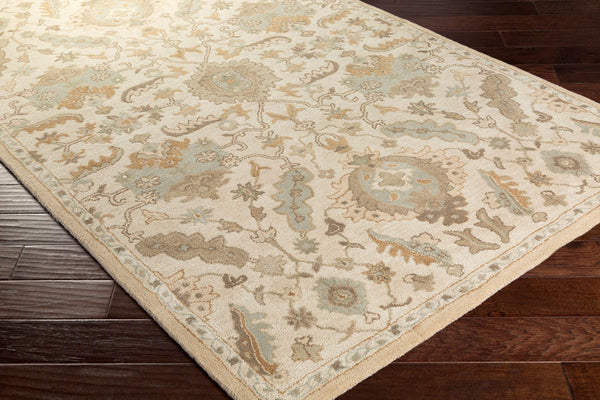 Livabliss Caesar Hand Tufted Wool Area Rug Traditional Pattern for Living Room or Dining Space Cream, Light Br 8' x 8' Square CAE1166-8SQ