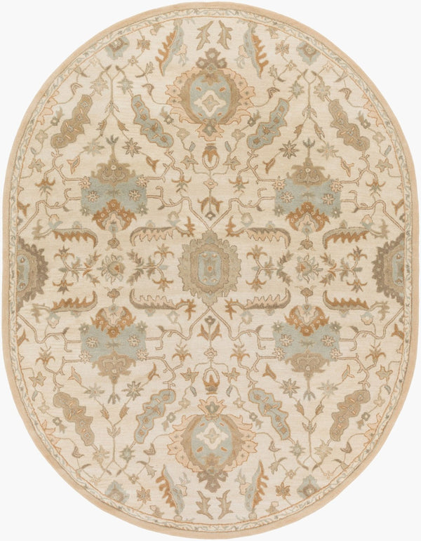 Livabliss Caesar Hand Tufted Wool Area Rug Traditional Pattern for Living Room or Dining Space Cream, Light Br 8' x 10' CAE1166-810OV