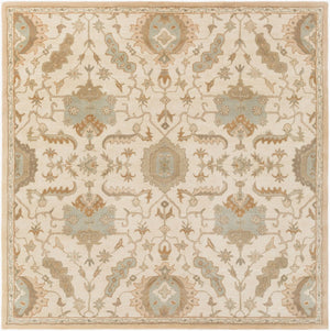 Livabliss Caesar Hand Tufted Wool Area Rug Traditional Pattern for Living Room or Dining Space Cream, Light Br 8' x 8' Square CAE1166-8SQ