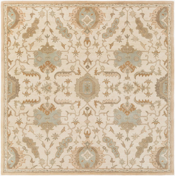 Livabliss Caesar Hand Tufted Wool Area Rug Traditional Pattern for Living Room or Dining Space Cream, Light Br 8' x 8' Square CAE1166-8SQ