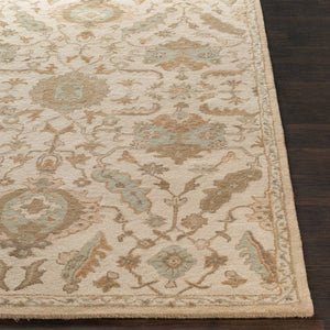 Livabliss Caesar Hand Tufted Wool Area Rug Traditional Pattern for Living Room or Dining Space Cream, Light Br 8' x 8' Square CAE1166-8SQ