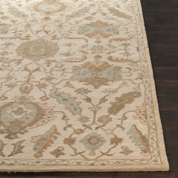 Livabliss Caesar Hand Tufted Wool Area Rug Traditional Pattern for Living Room or Dining Space Cream, Light Br 8' x 8' Square CAE1166-8SQ