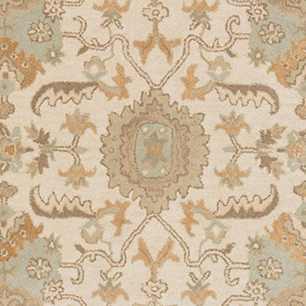 Livabliss Caesar Hand Tufted Wool Area Rug Traditional Pattern for Living Room or Dining Space Cream, Light Br 8' x 8' Square CAE1166-8SQ