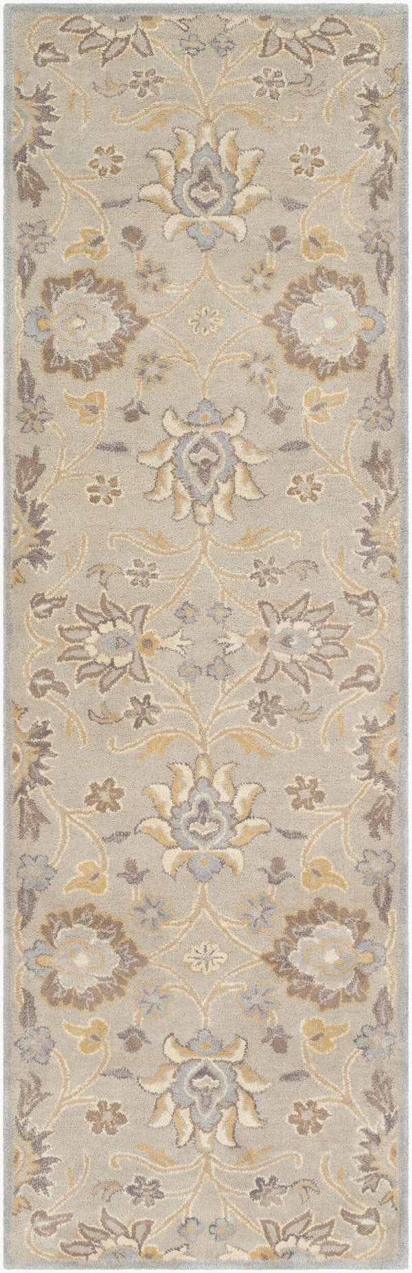Livabliss Caesar Hand Tufted Wool Area Rug Traditional Pattern for Large Living Dining Rooms Pale Blue, Taup 2'6" x 8' CAE1192-268