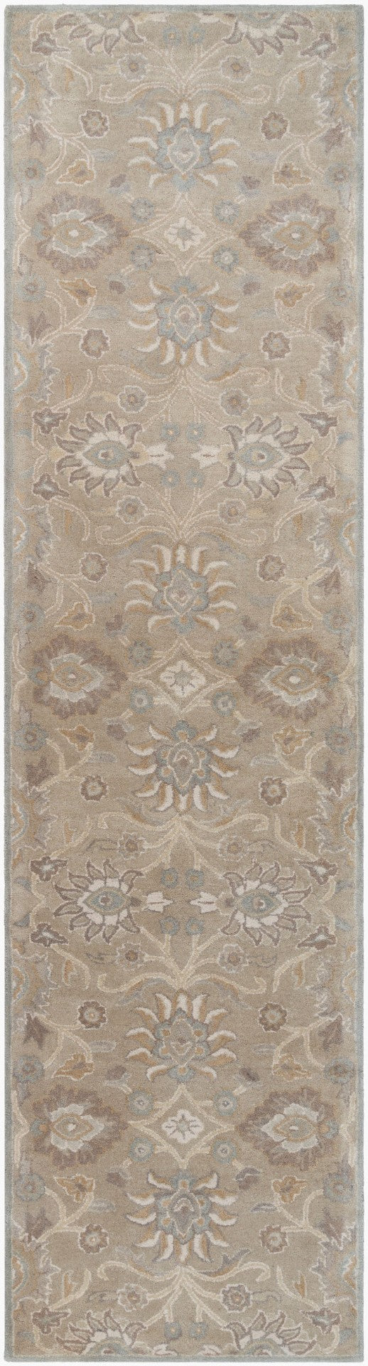 Livabliss Caesar Hand Tufted Wool Area Rug Traditional Pattern for Large Living Dining Rooms Pale Blue, Taup 3' x 12' CAE1192-312