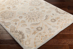 Livabliss Caesar Hand Tufted Wool Area Rug Traditional Pattern for Large Living Dining Rooms Pale Blue, Taup 9' x 12' CAE1192-912