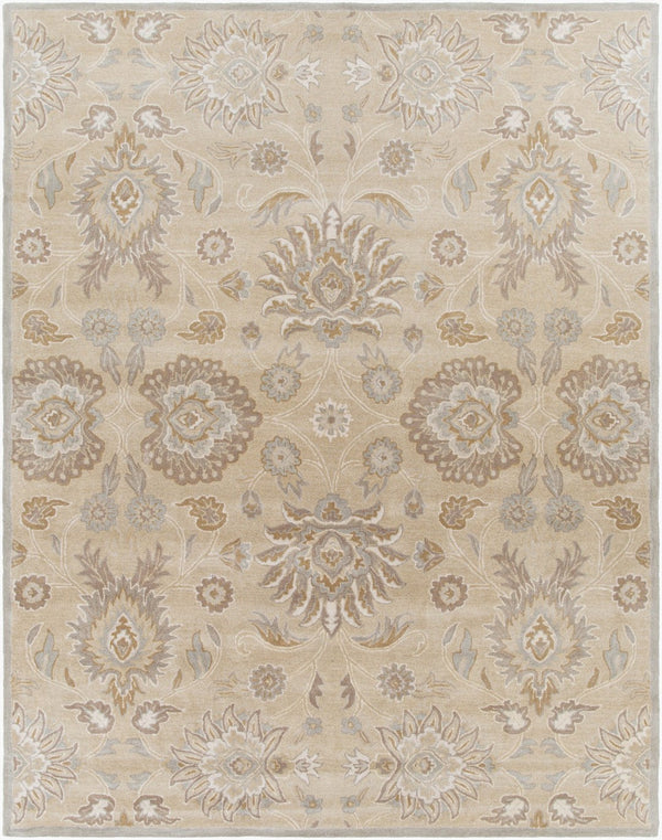 Livabliss Caesar Hand Tufted Wool Area Rug Traditional Pattern for Large Living Dining Rooms Pale Blue, Taup 7'6" x 9'6" CAE1192-7696