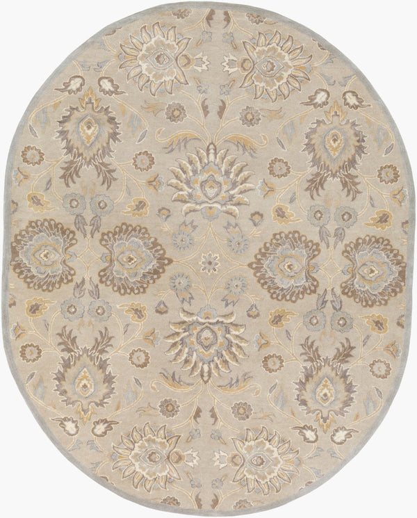 Livabliss Caesar Hand Tufted Wool Area Rug Traditional Pattern for Large Living Dining Rooms Pale Blue, Taup 8' x 10' CAE1192-810OV