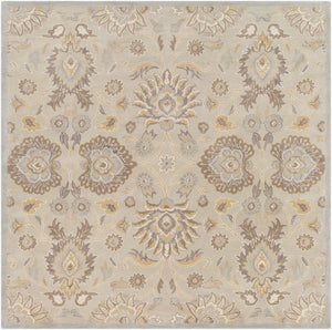 Livabliss Caesar Hand Tufted Wool Area Rug Traditional Pattern for Large Living Dining Rooms Pale Blue, Taup 8' x 8' Square CAE1192-8SQ