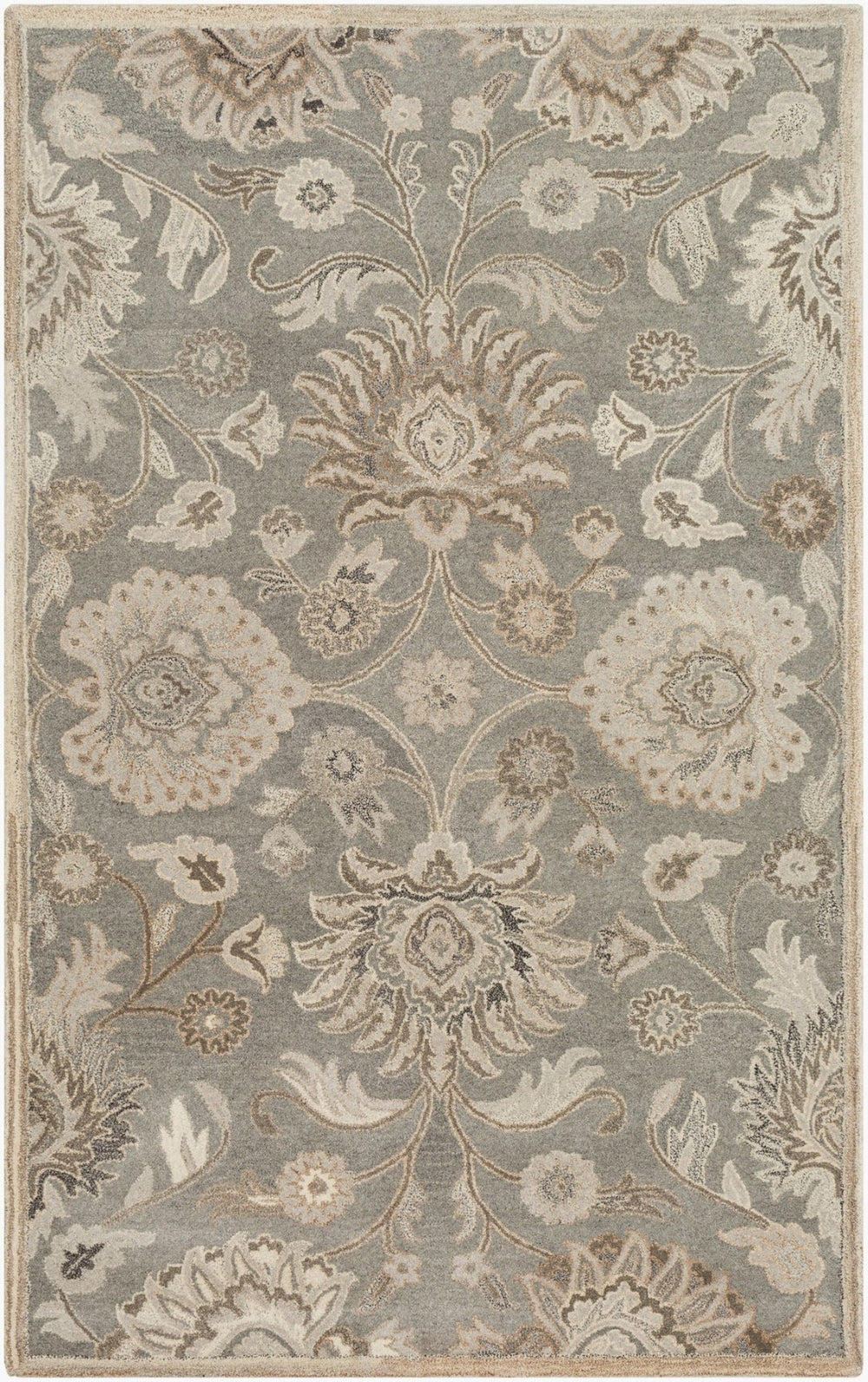 Livabliss Caesar Hand Tufted Wool Area Rug Traditional Motifs for Formal Living Dining Bedroom Olive, Ivory 9' x 12' CAE1195-912