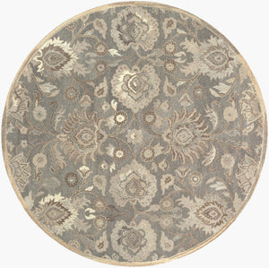 Livabliss Caesar Hand Tufted Wool Area Rug Traditional Motifs for Formal Living Dining Bedroom Olive, Ivory 8' x 8' Round CAE1195-8RD