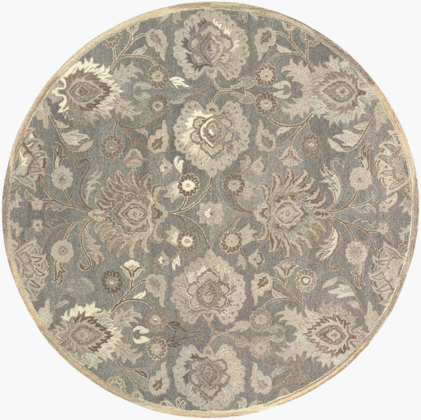 Livabliss Caesar Hand Tufted Wool Area Rug Traditional Motifs for Formal Living Dining Bedroom Olive, Ivory 8' x 8' Round CAE1195-8RD