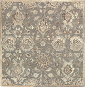 Livabliss Caesar Hand Tufted Wool Area Rug Traditional Motifs for Formal Living Dining Bedroom Olive, Ivory 8' x 8' Square CAE1195-8SQ