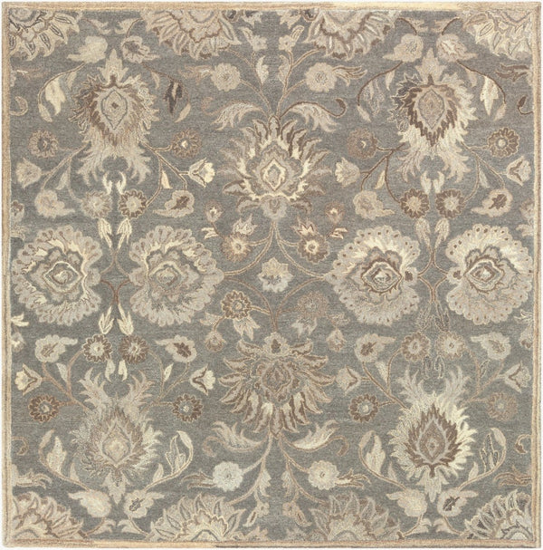Livabliss Caesar Hand Tufted Wool Area Rug Traditional Motifs for Formal Living Dining Bedroom Olive, Ivory 8' x 8' Square CAE1195-8SQ