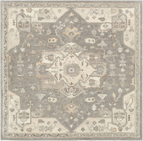 Livabliss Caesar Hand Tufted Wool Area Rug Traditional Pattern for Large Living Spaces Taupe, Tan 9'9" x 9'9" Square CAE1196-99SQ