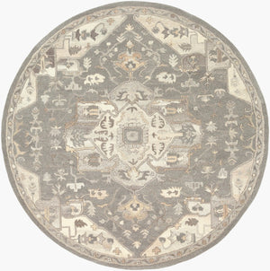 Livabliss Caesar Hand Tufted Wool Area Rug Traditional Pattern for Large Living Spaces Taupe, Tan 8' x 8' Round CAE1196-8RD
