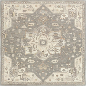 Livabliss Caesar Hand Tufted Wool Area Rug Traditional Pattern for Large Living Spaces Taupe, Tan 8' x 8' Square CAE1196-8SQ