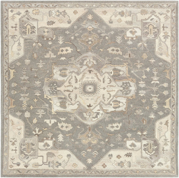 Livabliss Caesar Hand Tufted Wool Area Rug Traditional Pattern for Large Living Spaces Taupe, Tan 8' x 8' Square CAE1196-8SQ