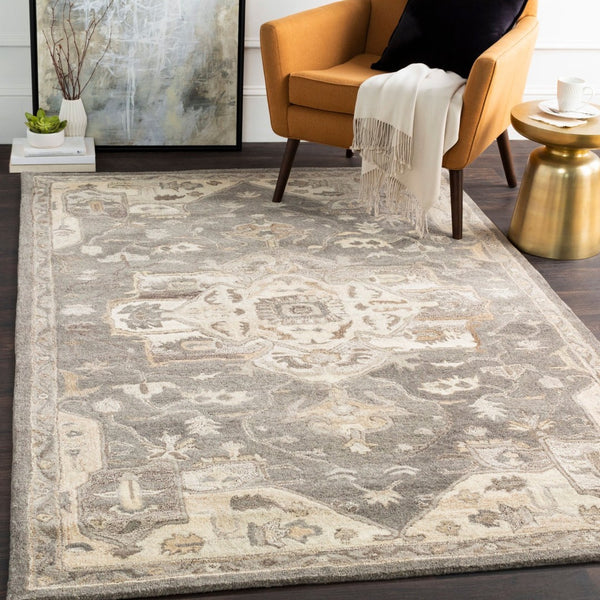 Livabliss Caesar Hand Tufted Wool Area Rug Traditional Pattern for Large Living Spaces Taupe, Tan 7'6" x 9'6" CAE1196-7696