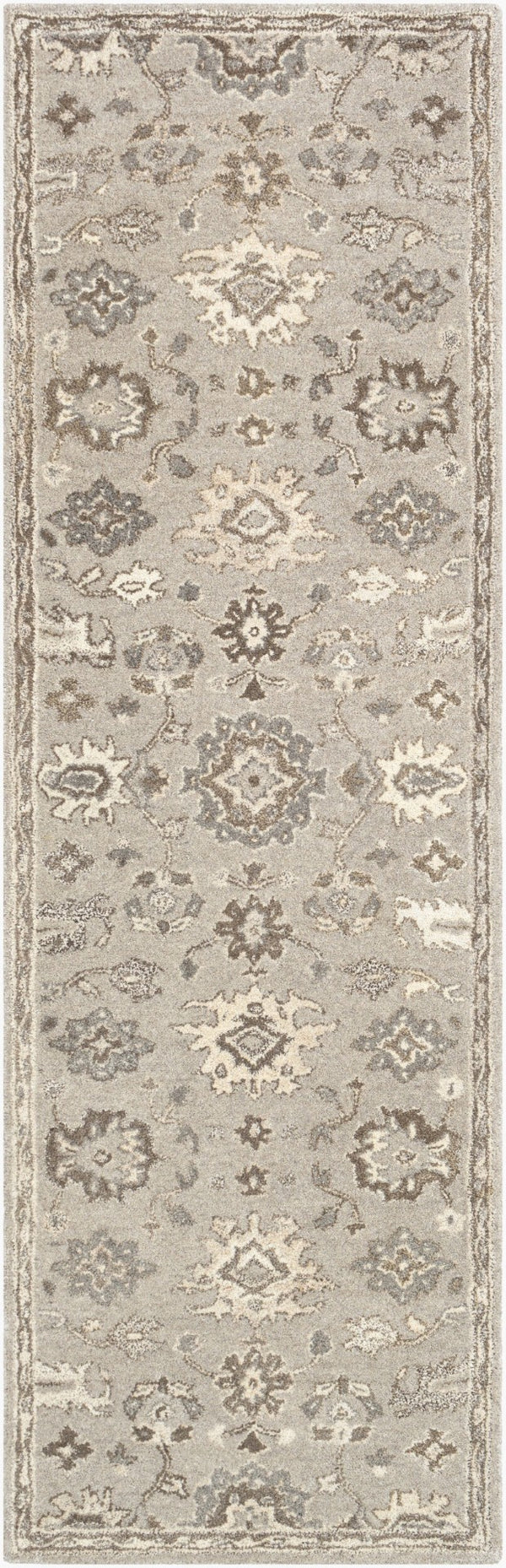 Livabliss Caesar Hand Tufted Wool Area Rug Traditional Style for Living Room or Dining Space Taupe, Charcoal 2'6" x 8' CAE1197-268