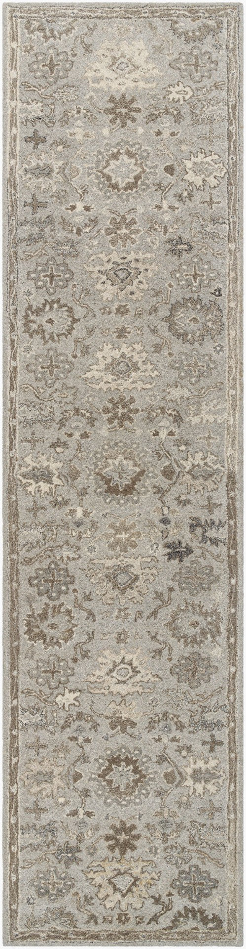 Livabliss Caesar Hand Tufted Wool Area Rug Traditional Style for Living Room or Dining Space Taupe, Charcoal 3' x 12' CAE1197-312