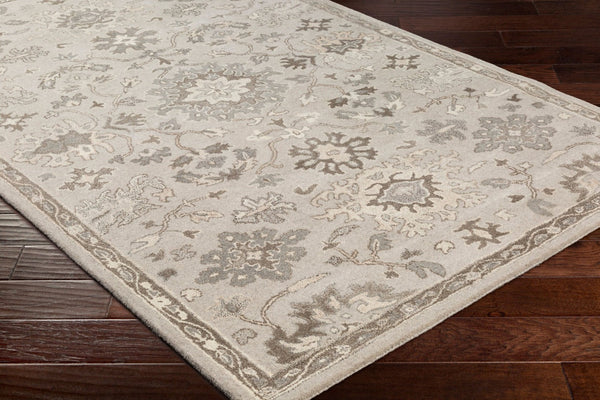 Livabliss Caesar Hand Tufted Wool Area Rug Traditional Style for Living Room or Dining Space Taupe, Charcoal 9'9" x 9'9" Round CAE1197-99RD