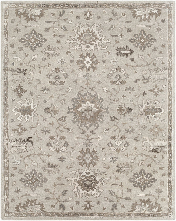 Livabliss Caesar Hand Tufted Wool Area Rug Traditional Style for Living Room or Dining Space Taupe, Charcoal 7'6" x 9'6" CAE1197-7696