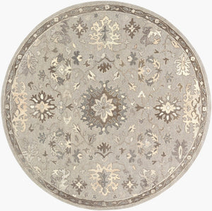 Livabliss Caesar Hand Tufted Wool Area Rug Traditional Style for Living Room or Dining Space Taupe, Charcoal 9'9" x 9'9" Round CAE1197-99RD
