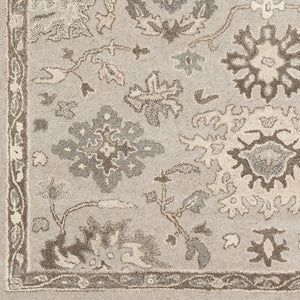 Livabliss Caesar Hand Tufted Wool Area Rug Traditional Style for Living Room or Dining Space Taupe, Charcoal 9'9" x 9'9" Round CAE1197-99RD