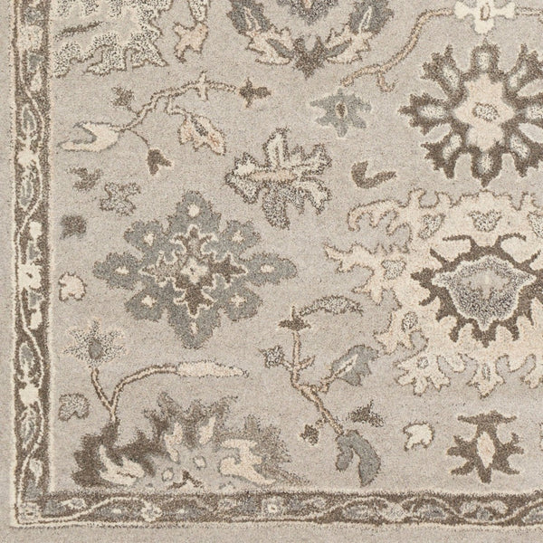 Livabliss Caesar Hand Tufted Wool Area Rug Traditional Style for Living Room or Dining Space Taupe, Charcoal 9'9" x 9'9" Round CAE1197-99RD