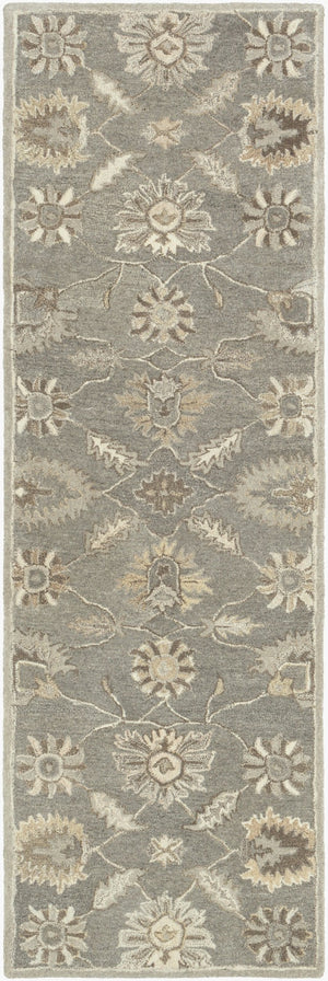 Livabliss Caesar Hand Tufted Wool Area Rug Traditional Pattern for Living Room or Entryway Taupe, Charcoal 2'6" x 8' CAE1199-268