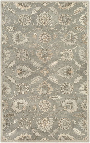 Livabliss Caesar Hand Tufted Wool Area Rug Traditional Pattern for Living Room or Entryway Taupe, Charcoal 5' x 8' CAE1199-58