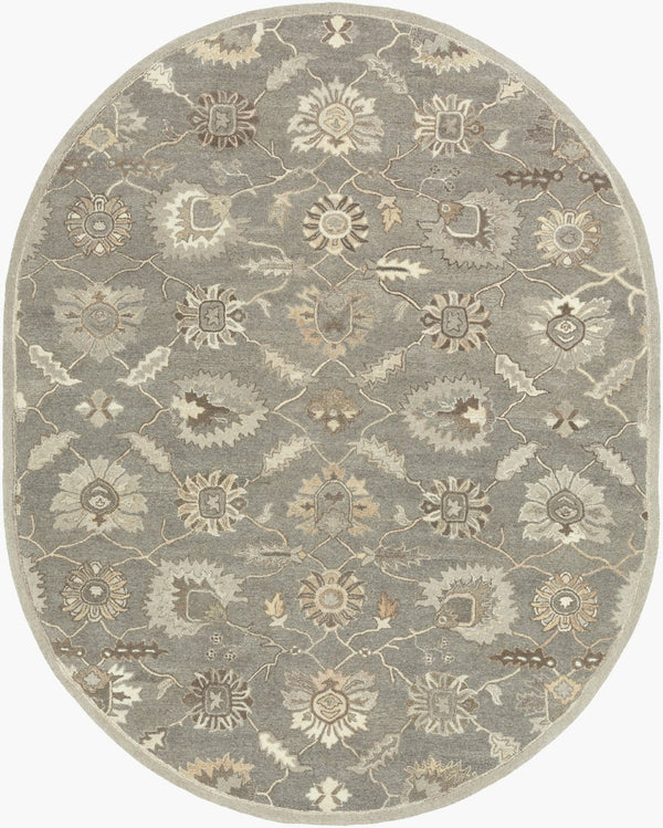 Livabliss Caesar Hand Tufted Wool Area Rug Traditional Pattern for Living Room or Entryway Taupe, Charcoal 8' x 10' CAE1199-810OV