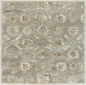 Livabliss Caesar Hand Tufted Wool Area Rug Traditional Pattern for Living Room or Entryway Taupe, Charcoal 9'9" x 9'9" Square CAE1199-99SQ