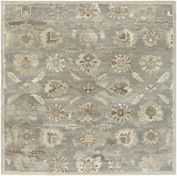 Livabliss Caesar Hand Tufted Wool Area Rug Traditional Pattern for Living Room or Entryway Taupe, Charcoal 9'9" x 9'9" Square CAE1199-99SQ